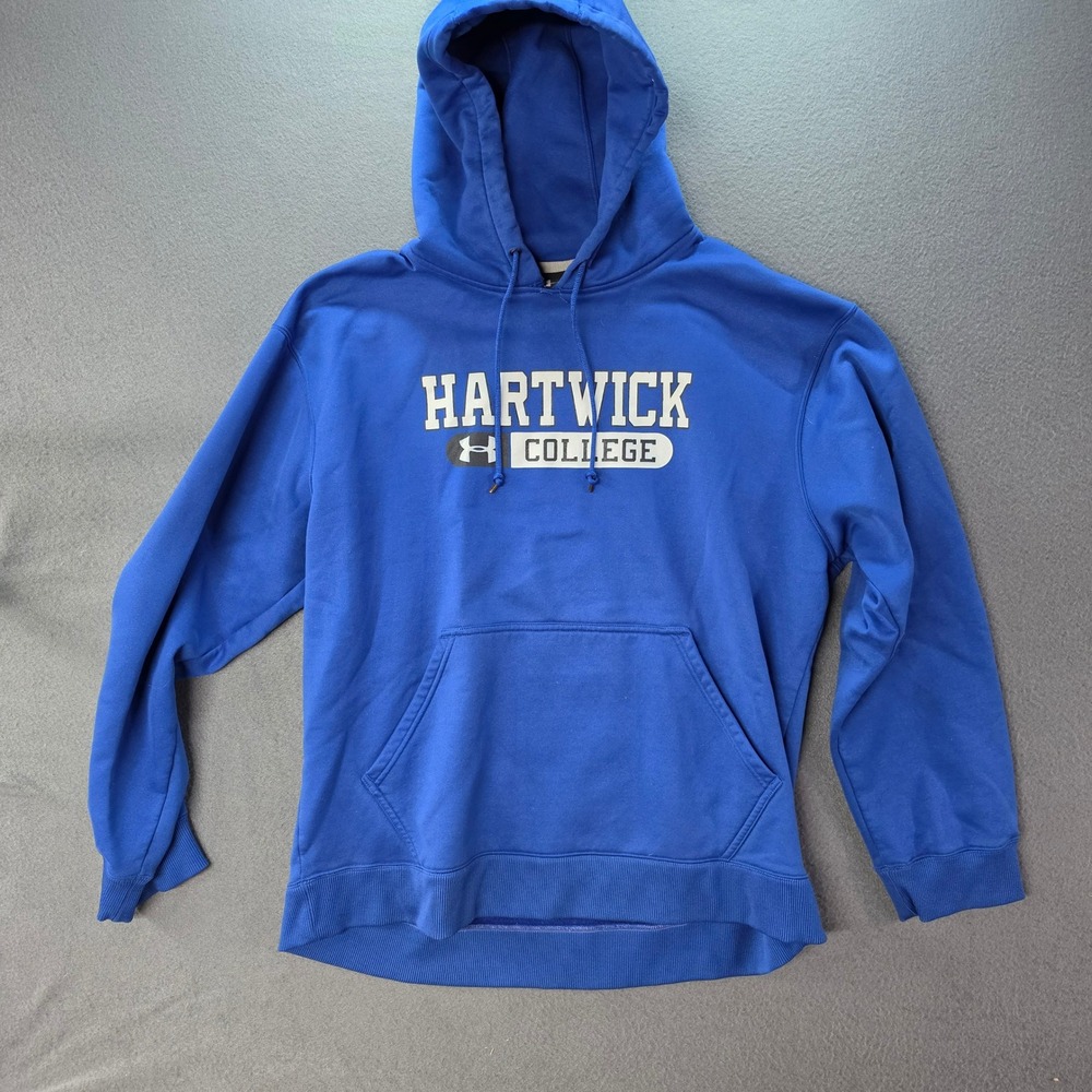 Under Armour Hartwick College Hoodie Mens Large Blue Long Sleeve Sweatshirt